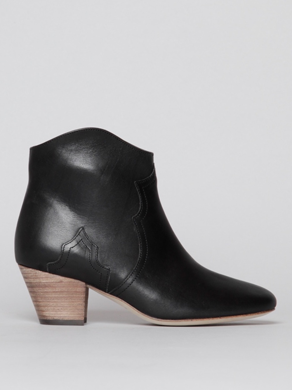 ISABEL MARANT Dicker Ankle Boots in Black Calf Leather Size FR 37 / US 6 - 6.5